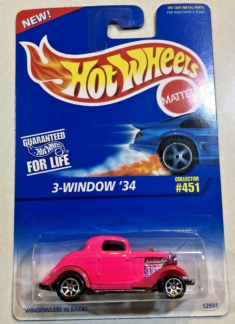 1996 Hot Wheels 1934 Ford Coupe 3-Window Hot Pink #451 VHTF | eBay