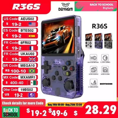 R36S Retro Handheld Video Game Console 64/128GB Linux System 3.5 Inch IPS Screen