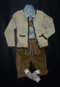 German Austrian Boys Brown 4 Pc Lederhosen Outfit 5 Years Ebay