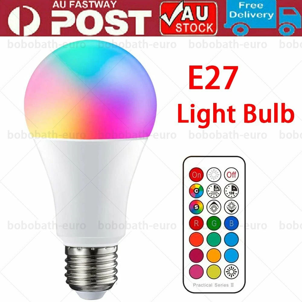 Bright 7W RGB Light Bulb Color Change Warm White Home Remote Control B22 E27