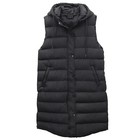 Women's Longline Padded Vest Hooded Jacket Puffer Puffy Quilted Zip Coat Gilet