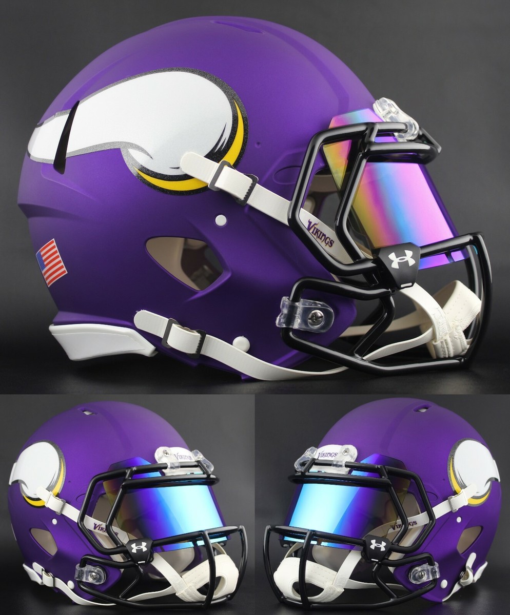 MINNESOTA VIKINGS NFL Football Helmet with REVO ICE BLUE Visor Eye Shield
