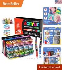All-in-One Acrylic Paint Marker Gift Set - 240 Vibrant Colors, Safe for All Ages