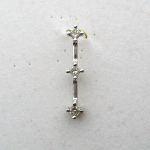 14K White Gold .30 CTW Princess Cut Triple Diamond Pendant [P46]