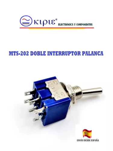 1 X MTS 202 INTERRUPTOR DE PALANCA,ON-OFF, DOBLE,AC 125 V/ 6A Ó 250V/3A