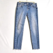 VIGOSS The Chelsea Women's Blue Jeans Size 27/25 Crop Skinny Raw Hem