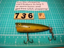 V0736 F UNKNOWN WOODEN CHUGGER POPPER FISHING LURE