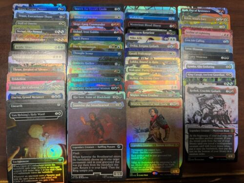 HUGE Lot of 50 Random FOIL Borderless Cards - NM - MTG Magic