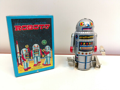 Jouet mécanique de collection en métal : robot mécanique en métal, tôle et fer blanc - Référence