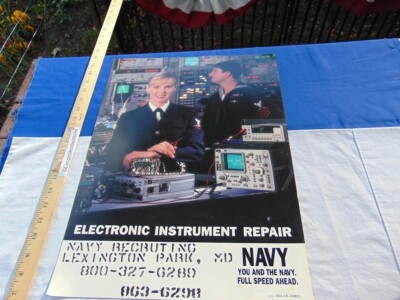 1980's Original US Navy Recruiting Poster Electronic Instrument Repair Control