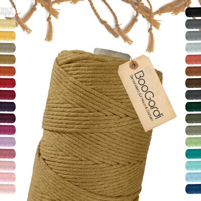 Makramee Garn Boho Baumwolle Kordel 3-5mm DIY Deko Schnur Seil Schnur Farbwahl