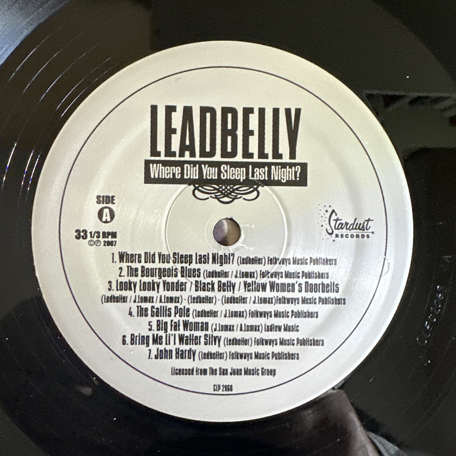 Leadbelly WHERE DID YOU SLEEP LAST NIGHT? 741157206814 vinylLP still in