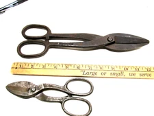 LOT 2  Vintage Tin Snips 7" & 12 1/2 ""