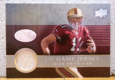 VERY COOL FOOTBALL CARD ALEX SMITH SAN FRANCISCO 49ERS UD GAME JERSEY UDGJ-AS