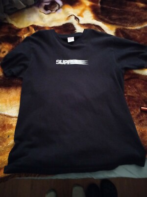 supreme black motion logo tee size large