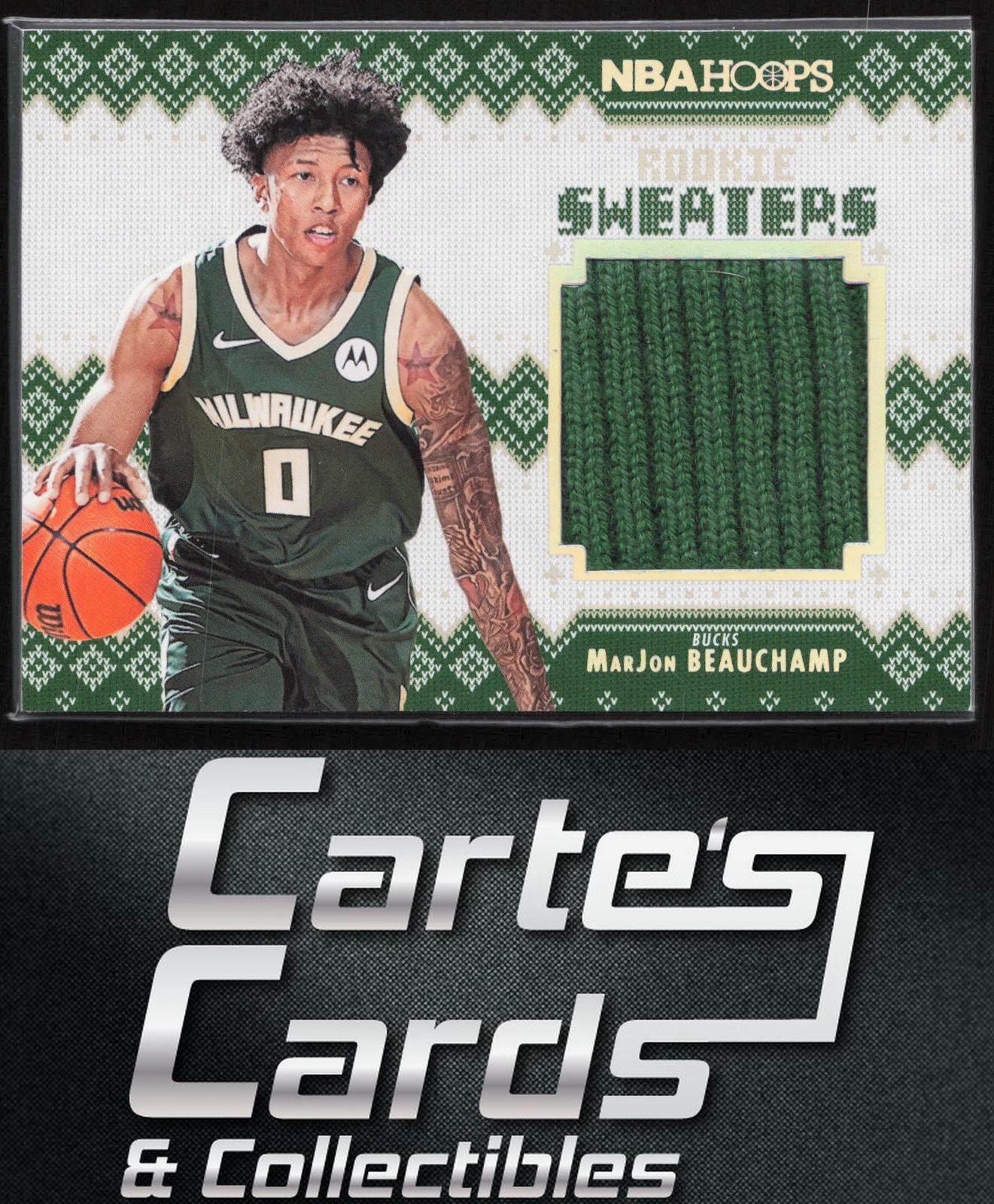 MarJon Beauchamp 2022-23 Hoops Winter #RS-MJ Rookie Sweaters Milwaukee Bucks