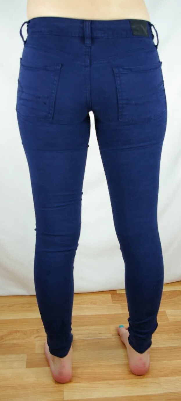 American Eagle Super Stretch Solid Navy Blue Jegg… - image 5