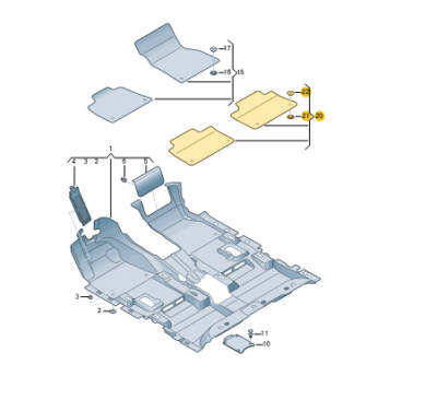 Audi E-Tron Sportback GEA Bodenmattensatz hinten 4KE864450AUAG, Originalteil