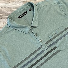 Travis Mathew Polo Shirt Mens 2XL Green Golf Performance Stretch Pima Cotton