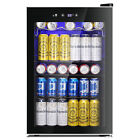 4.5 Cu.ft Beverage Refrigerator and Cooler,145 Can Mini Fridge Glass Door