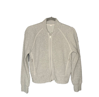 Lululemon on repeat bomber jacket in heathered core light grey size - Main Image