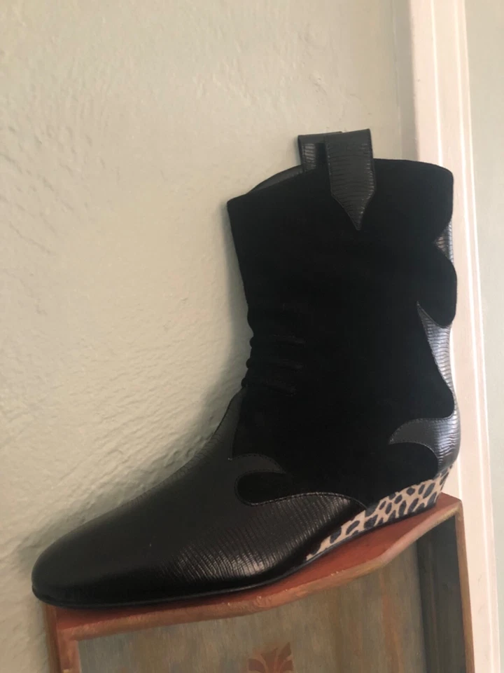 giuseppi zanotti hadley style, size 8-8.5 mid calve cheetah western boots 8/8.5 - Image 4 of 4