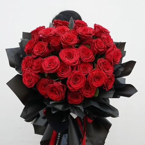 Black Waterproof Flower Wrapping Paper Florist Bouquet 22.8" 20 Sheets - Picture 6 of 6