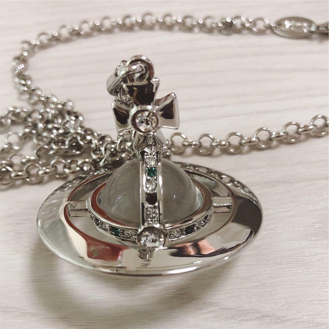 Authentic Vivienne Westwood 3D Small Orb Glass Silver Necklace Chain | eBay
