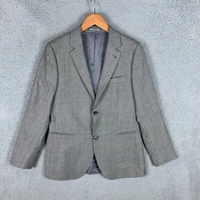 Indochino Blazer Jacket Mens Custom 36R Gray Made 2 Button Wool Sport Coat