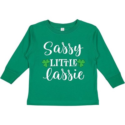 Inktastic St Patricks Irish Lassie Toddler Long Sleeve T-Shirt Babys 1st Clover