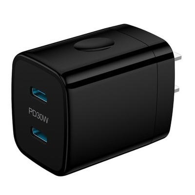 Fast Charger Adapter 30W Dual Port Type C Plug Android Phone Charger Block fo...