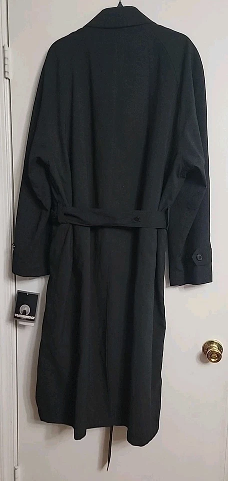 WEATHERPROOF Mens Black Long Trench Coat/Detachable Lining/Belt 44R (NWT) - Image 2 of 4