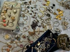Vintage Costume Jewelry Lot SETA Rings Earring Necklaces Sterling 40+ Pieces NR!