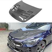 For Kia Stinger AMS Type Carbon Fiber Vented Hood Bonnet Tuning Body Kit