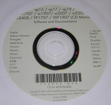 HP w1907 w2007 FP1707 WF1907 LCD Monitor Software  Documentation CD-ROM 2007 