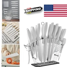 Dishwasher Safe 19 Piece Knife Block Set with High Carbon Stainless Steel Knives