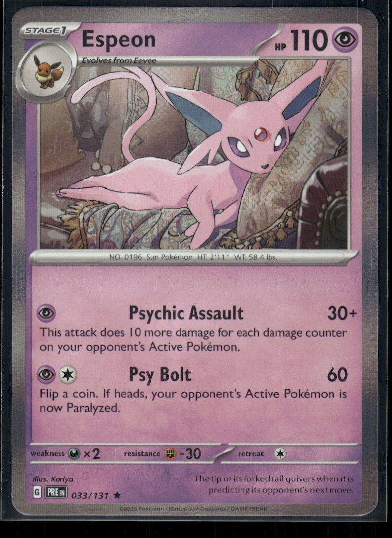 Espeon Rare SV: Prismatic Evolutions 033/131 NM