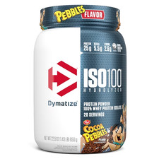 Dymatize ISO100 Hydrolyzed Whey Isolate Protein Powder, Cocoa Pebbles, 20 Servin