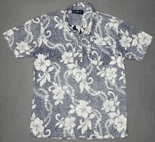Roundy Bay Vintage Hawaiian Aloha Shirt Size Large Floral Short Sleeve Button Up