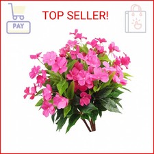 CITYES 4 Pcs Artificial Flowers Outdoor Impatiens UV Resistant Silk Impatiens Fl