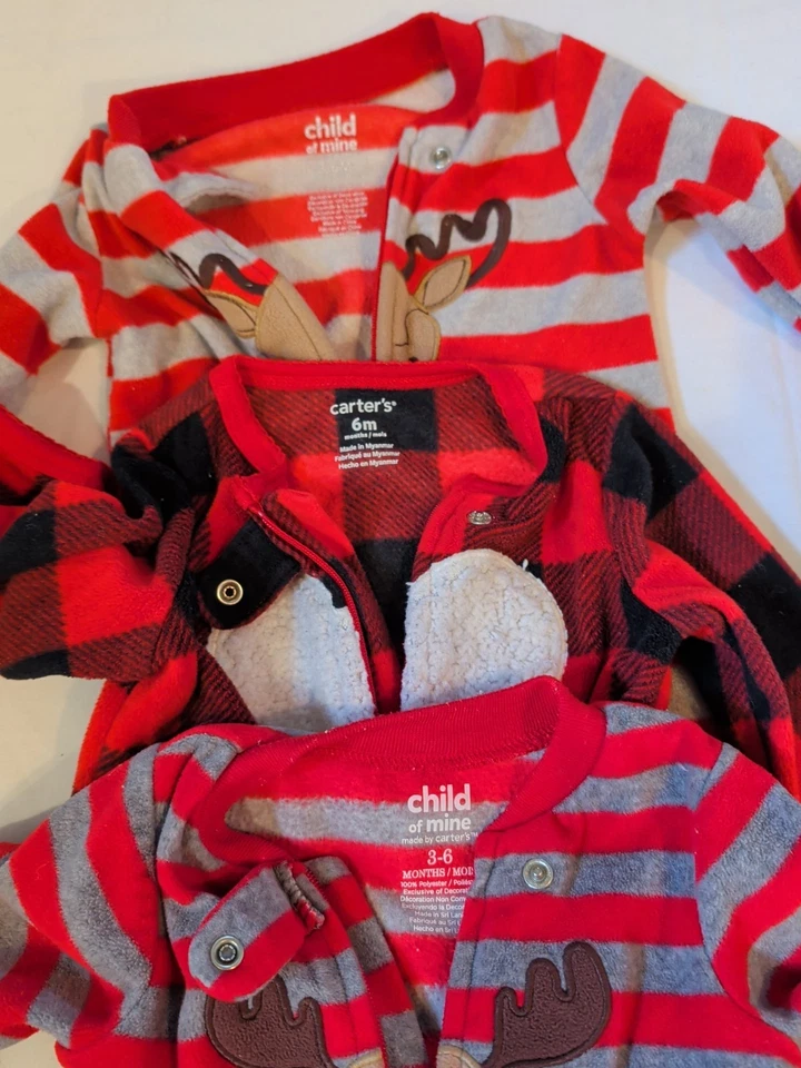 Lote Ropa Pijama Bebé Niño 3-6 Meses 6 Meses Carter's Cremallera Pies Dormir Foto 4 de 4