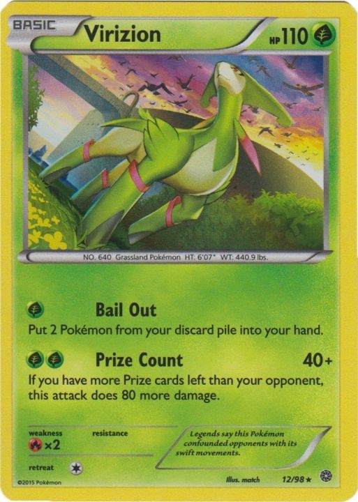 Virizion 12/98 Holo Rare Ancient Origins Pokemon Holo Moderately Played