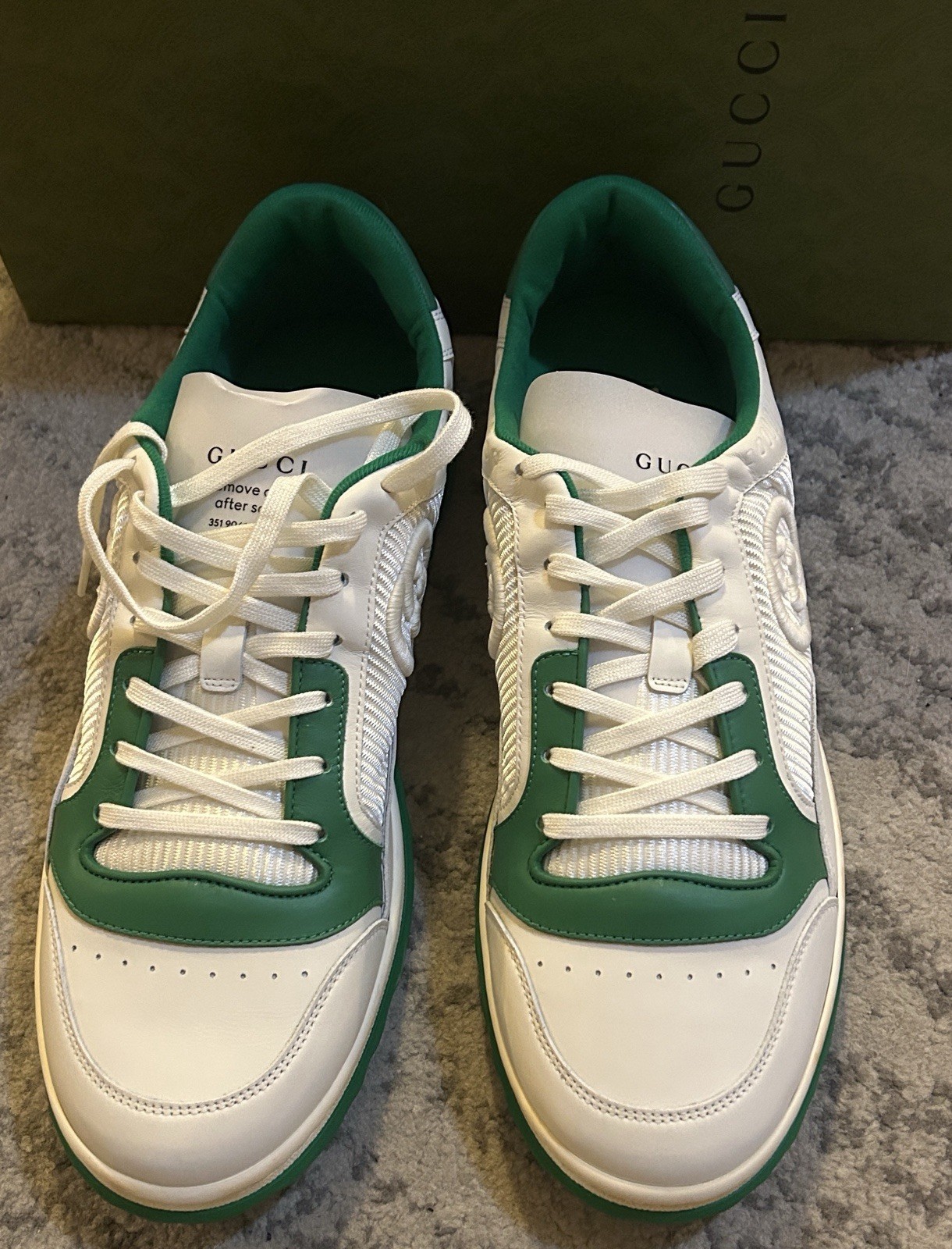 Gucci Men MAC80 Sneaker Off White Green Size UK 11.5/US 12 thumbnail 3