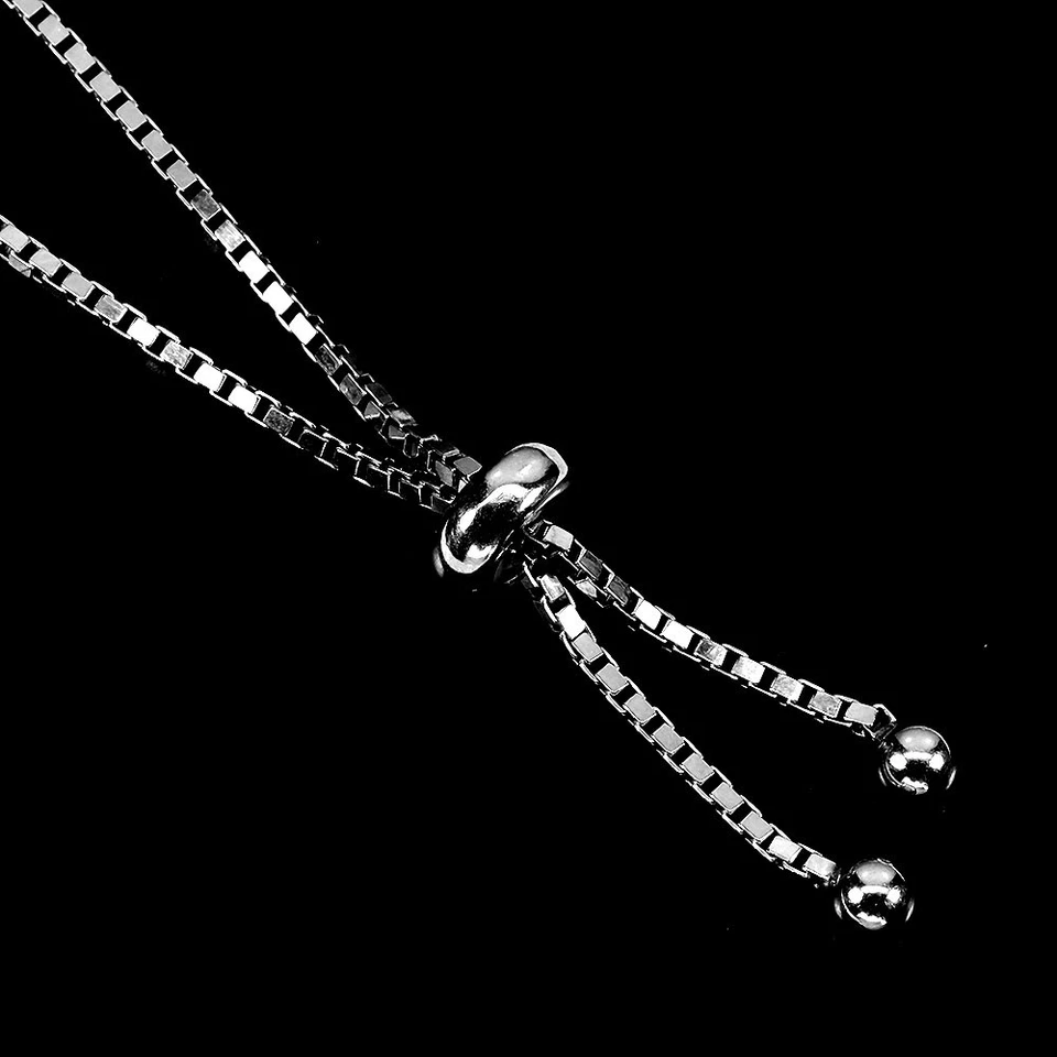 925 Sterling Silver Bracelet Round Tanzanite 3mm Natural Gemstone Jewelry 8in Foto 3 de 4