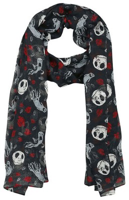 The Nightmare Before Christmas Tuch Unisex Jack Skellington - Ghost & Roses