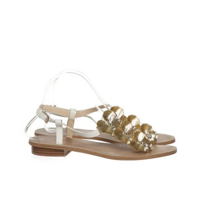 Zara Woman, Sandalen, Größe: 40, Beige/Weiß/Gold, Damen #jdd