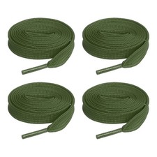 2 Pairs Flat Shoe Laces 2/5" x 47" Polyester Sneaker Shoestring, Olive Green
