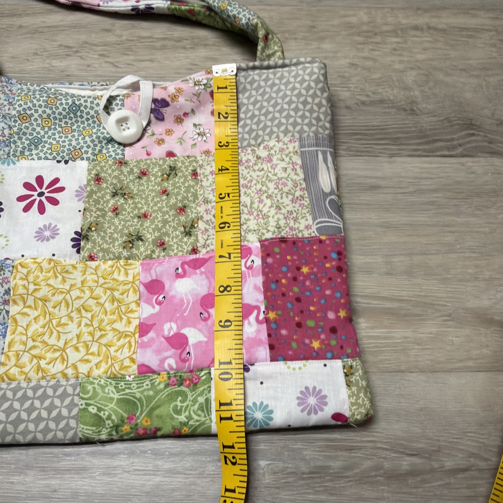 Handmade Patchwork Quilted Tote Handbag - image 3