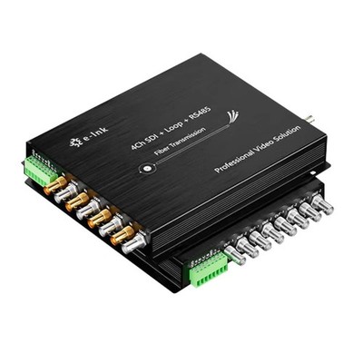 1080P Fiber Optic Extender  4Ch HD-SDI Fiber Converter with Tally and RS485
