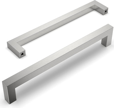 Schrankgriffe 2 Stück Nickel gebürstet satiniert 224 mm Küche Schublade Schrankgriffe